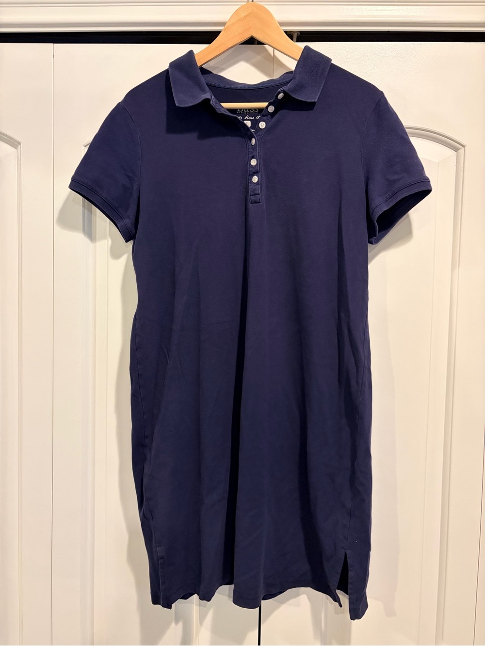 Women's Bass Navy Polo Shirt Dress - Casual Collared Dress